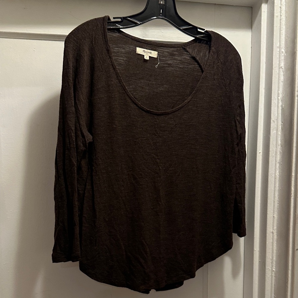 Madewell Chocolate Long Sleeve Tee -Preloved